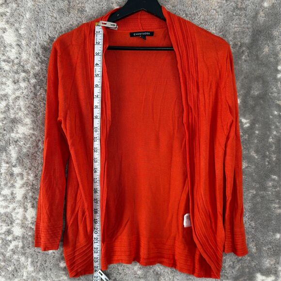 41 Hawthon Size M Casual Open Front Cardigan Sweater Orange Long Sleeve - Picture 2 of 7